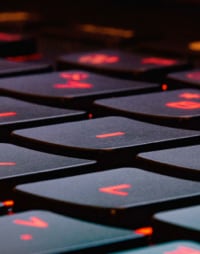 Closeup image of a laptop keyboard.